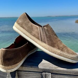 Men's Vince Brown & Tan Slip-On Espadrille Shoes